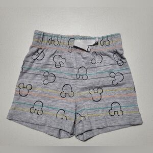 Disney Baby Gray Shorts with Mickey Mouse Accents